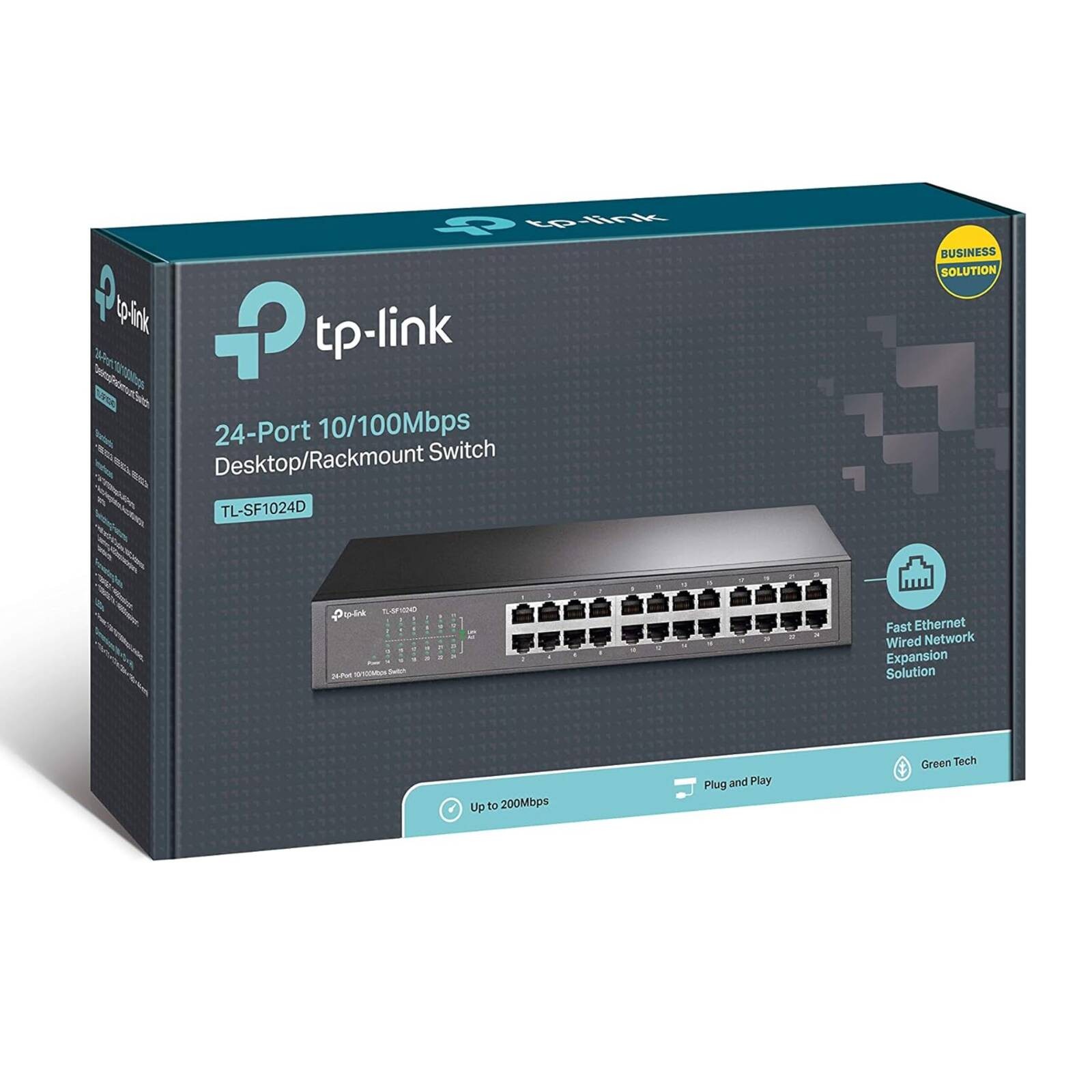 TP-LINK 24-Port 10/100 Unmanaged Desktop/Rackmount Switch, Steel Case - (TL-SF1024D) - Image 2