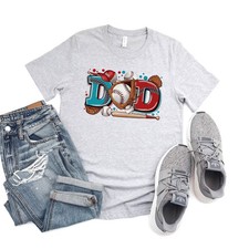 Baseball Dad Game Day Gildan Tee Bat Sports Father Gift