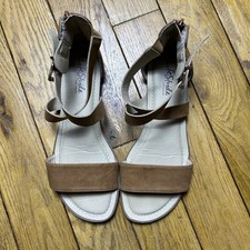LifeStride Riley Tan Brown Ankle Strap Gladiator Flat Sandals Womens 8.5M