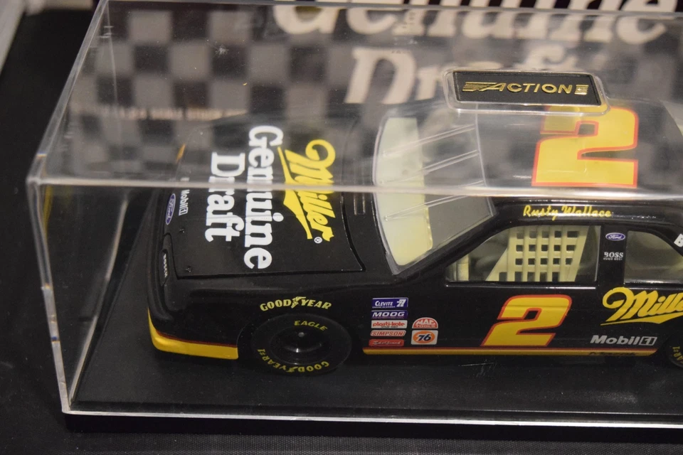 1995 Action Rusty Wallace #2 Miller Genuine Draft Ford Thunderbird 1:24 Scale - Image 2 of 4