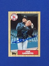 JOE SAMBITO 1987 Topps #451 autograph signed baseball card Boston Red Sox auto