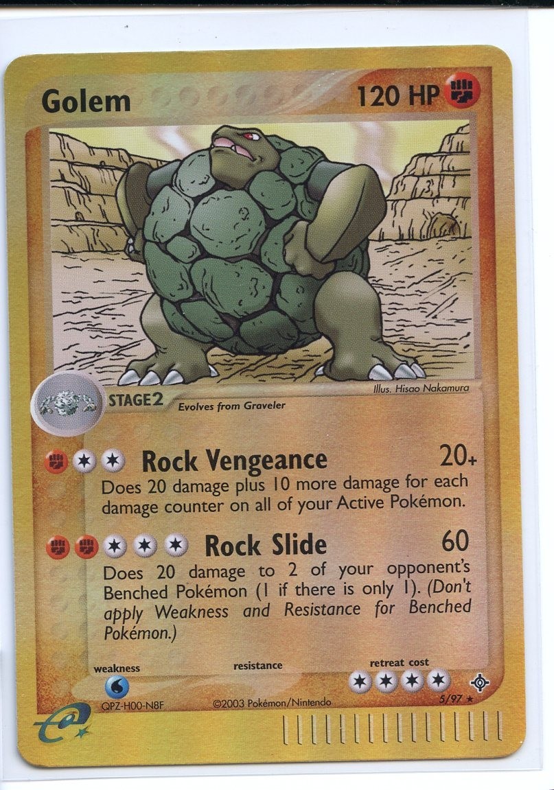 Golem Reverse Holo Rare Ex/NM 5/97 EX Dragon Pokemon