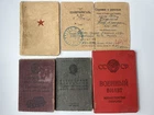 USSR WW2 Soldier Document Set Named Veteran Military ID Wound