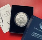 2015 W Burnished American Silver Eagle (ASE) Dollar Gem, Original Box and COA.