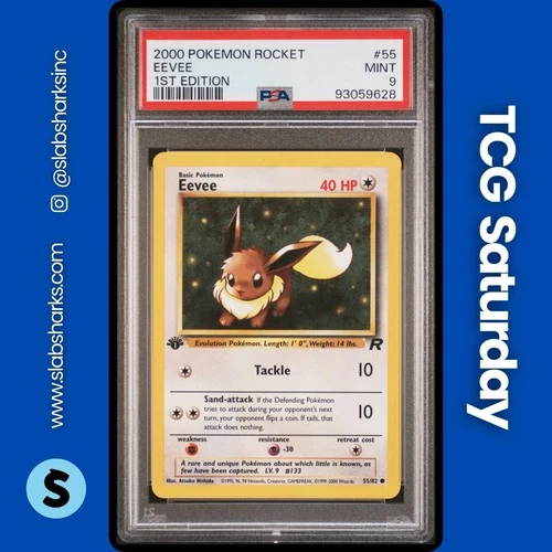 2000 POKEMON TEAM ROCKET FIRST EDITION #55/82 EEVEE PSA 9