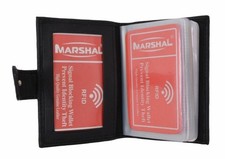 Premium Soft Leather RFID Blocking Credit Card ID Holder with Snap Closure