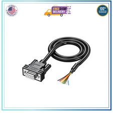 DB9 Female to Bare Wire 9-Core RS232 Serial Extension Cable 3ft Double Shielded