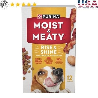 High Protein Dog Food Bacon Egg Flavor Dry Dog Food Pouches 72 oz Pack New