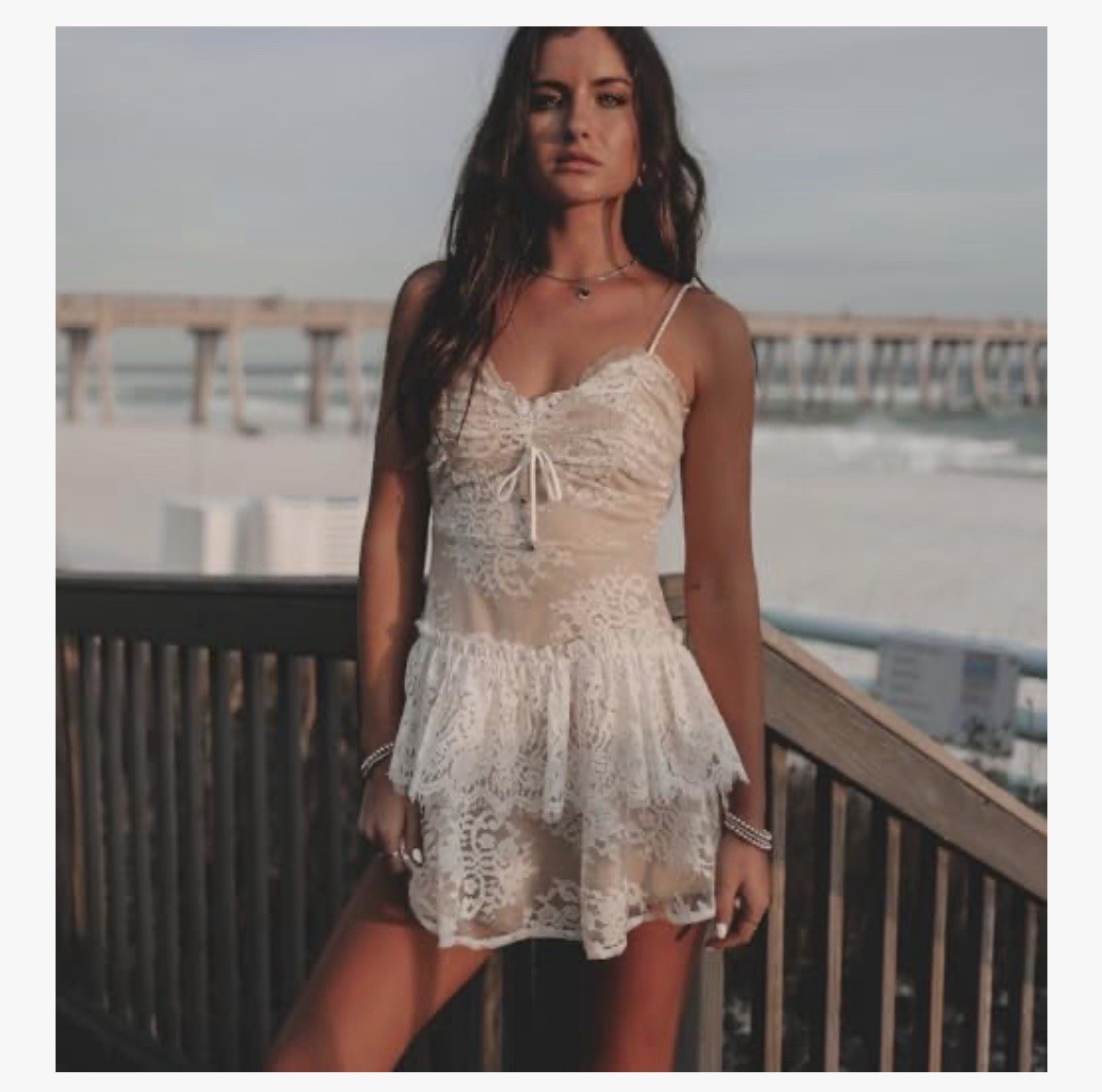 chinese dress ladies Aura Lace Mini Dress White Selfie Leslie