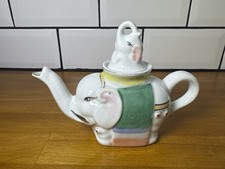 Vintage Elephant Teapot Miniature Ceramic Novelty Teapot Elephant Finial China