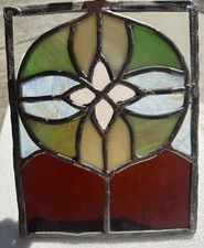 Vtg Handmade Leaded Stained Glass Wall Decorative Window Art