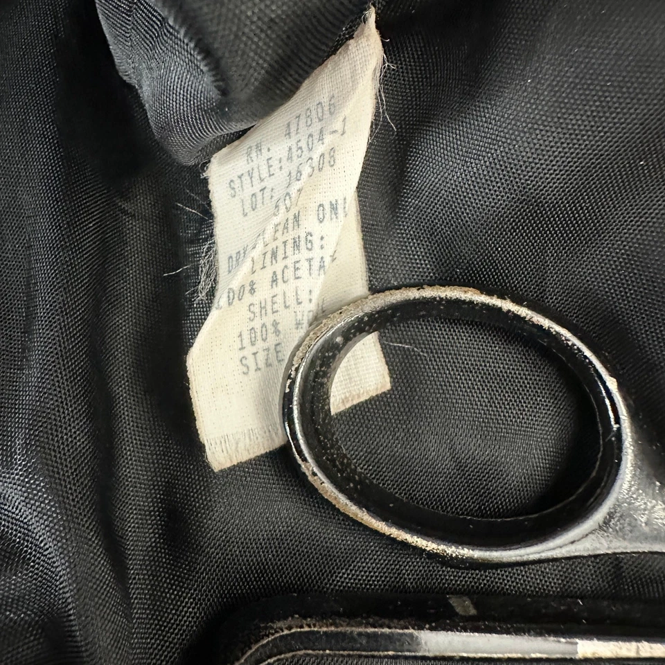 Blazer Oleg Cassini Mujer Negro Lana Talla 12 A Medida Minimalista Clásico Oficina Foto 4 de 4