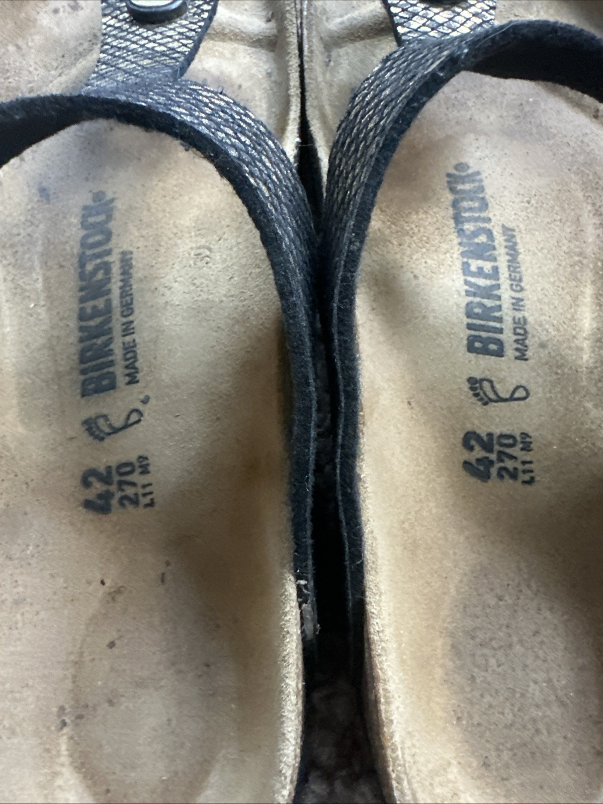 Birkenstock Gizeh Sandals in Shiny Python Black/G… - image 7