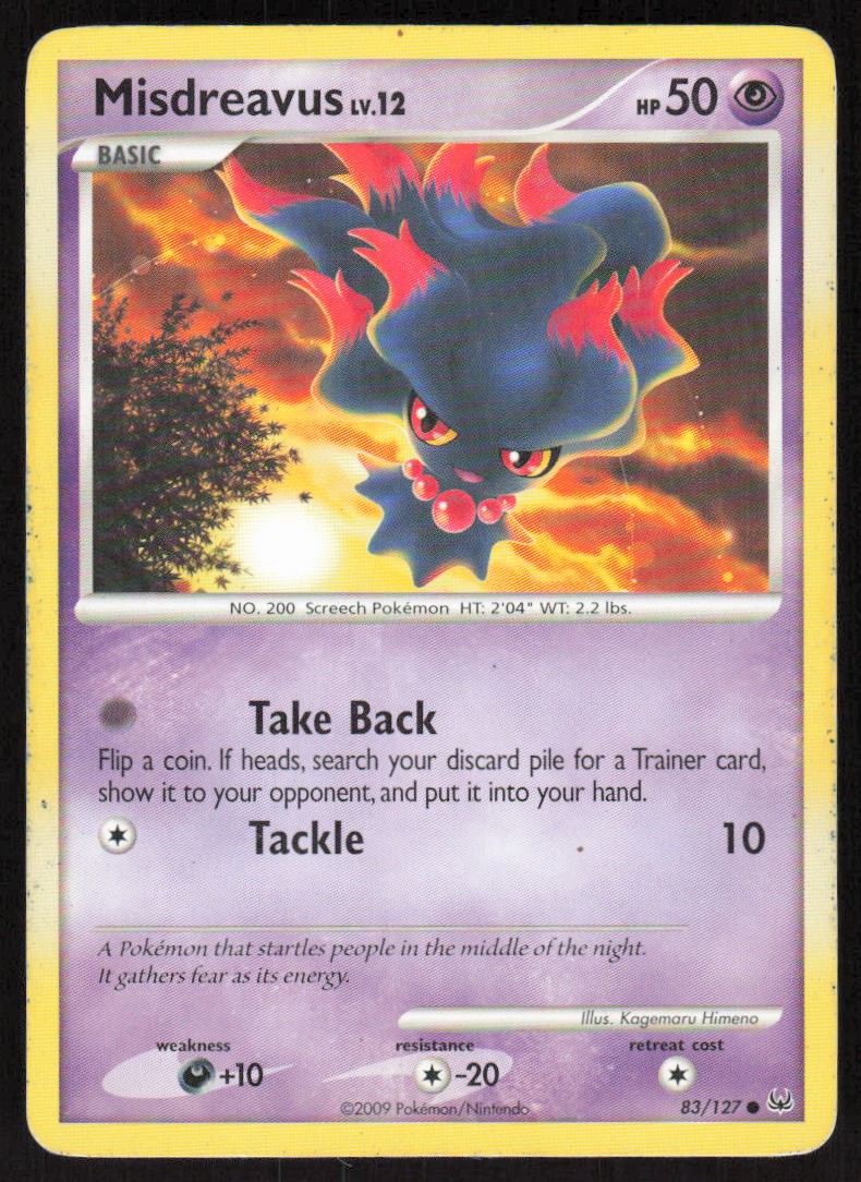 Pokemon Misdreavus Common 83/127 Platinum LP