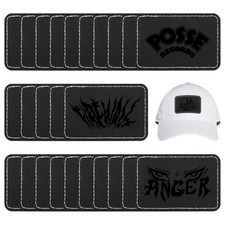 Faux Leather  Leatherette Hat Patches - 30 Pack Blank Laserable Patches with...