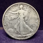 1917 D Walking Liberty Half Dollar - Reverse Mint Mark - VF Details