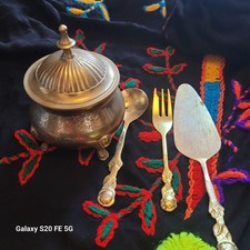 🟡 Ensemble ancien de service de table en métal – fin XIXᵉ / début XXᵉ siècle