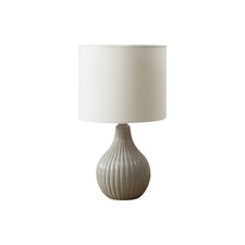 Lighting, 17''H, Table Lamp, Grey Ceramic, Ivory / Cream Shade, Contemporary - M