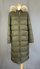 Joules Touchline Seaweed Green Quilted Padded hooded Parka coat Size UK 10