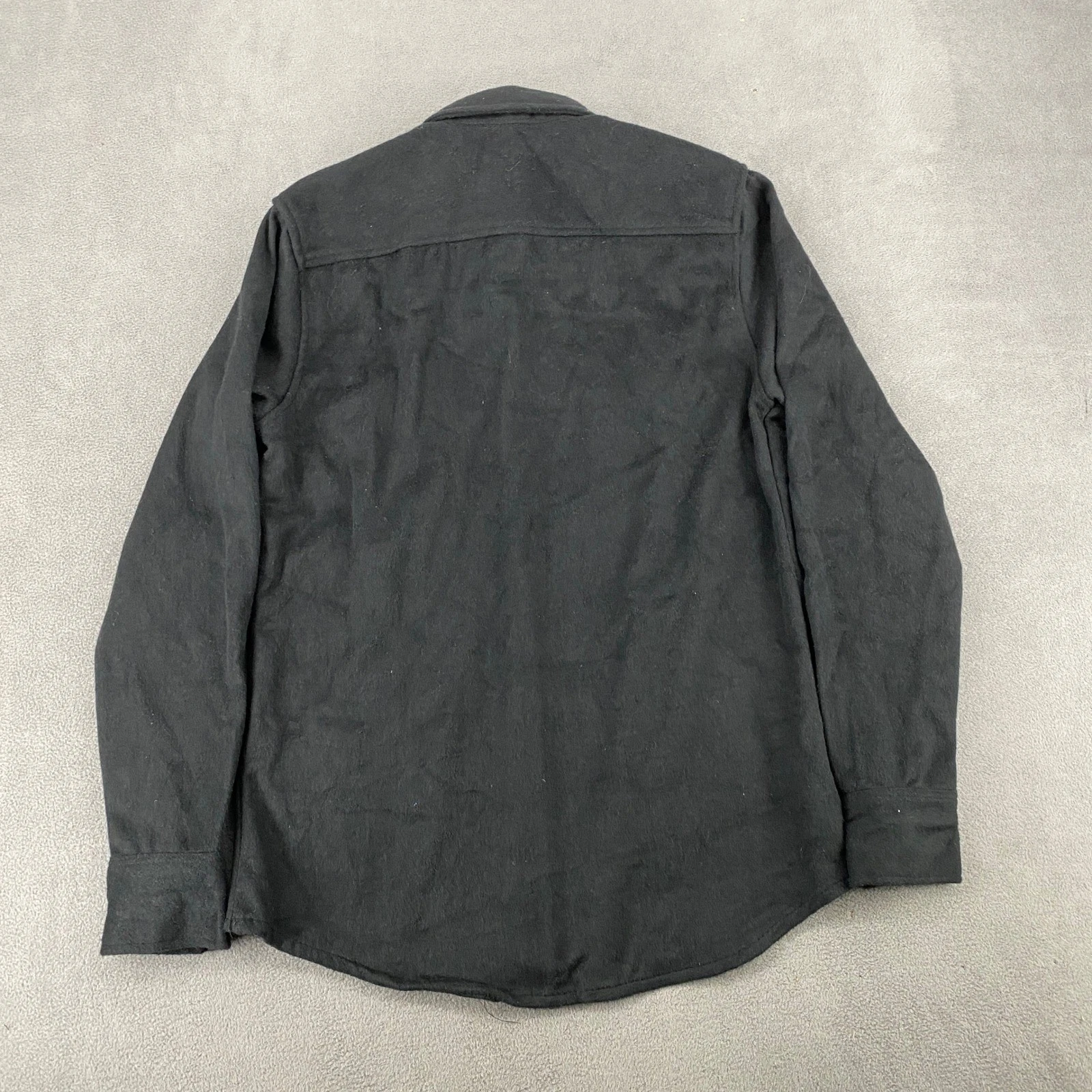 Distortion Mens Modern Black Wool Blend Button Front Shirt Jacket Small 7519 - product detail image 6