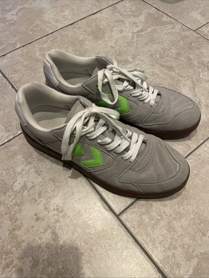 Hummel Herren Jungen Sportschuhe Grau /Grün Rutschfest Hallenschuhe EU 44