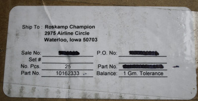CMP Roskamp Champion 10162333 Hammermill Hammers Set of 25 Pieces