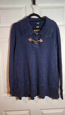 #ad Ralph Lauren Vintage Equestrian Horse Blue 383 Big Pony Toggle Sweater L. Approx $225.00