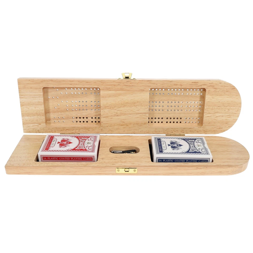 Pacific Shore Games Wooden Cribbage Board Game Set, Continuous 3 Track - Image 3 of 4