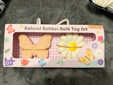 Natural Rubber Bath Toy Set By Charie  Aria -NIB-Nontoxic Baby Nursery BPA Free