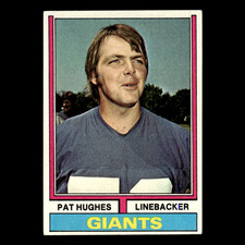 Pat Hughes #74 1974 Topps New York Giants Football Card NFL EX