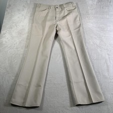 Vintage Levis Sta-Prest 517 Pants Men Beige Bootcut Twill Slacks Khaki 80s 36x31