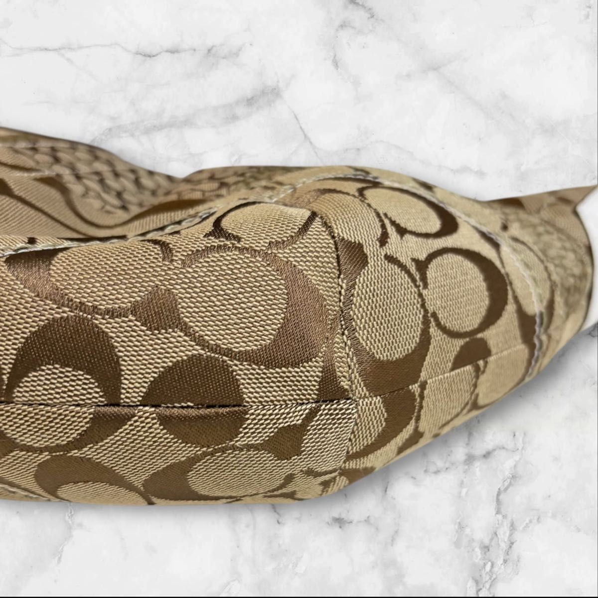 Coach Signature Patchwork Half Moon Bag Signature… - image 8