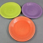 FIESTAWARE SET OF 3 BREAD SALAD PLATES 7 1/4" GREEN PURPLE RED FIESTA WARE