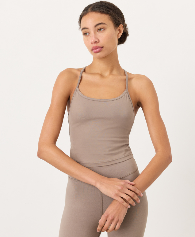 PACT Organic On The Go-To Shelf Bra Tank, Cinder