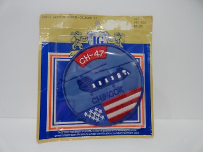 CHINOOK Avation school  patch/ new old stock. unopen package.