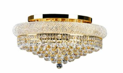 Chandelier Flush Mount K9 Crystal Foyer Bedroom Bathroom Hallway 8 Light 16''