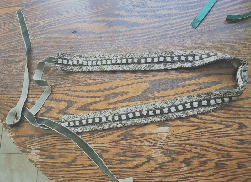 Belt XS/S Abercrombie & Fitch RARE velvet green sequin ribbon retro festival