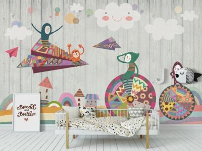 3D Cute Paper Airplane 47350NA Wallpaper Wall Murals Removable Wallpaper Fay