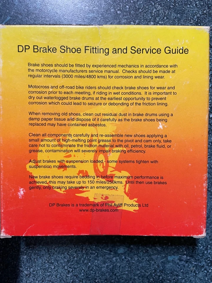 Frenos DP - 9125 - Zapatas de freno con clasificación de fricción GF scooter, moto de cross, ATV Honda Foto 3 de 3