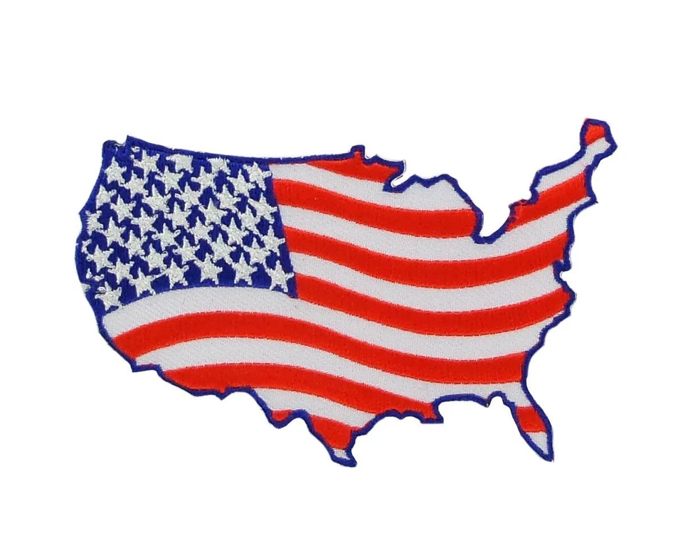 Toppe Patch toppa ricamate termoadesiva moto biker bandiera usa americano mappa