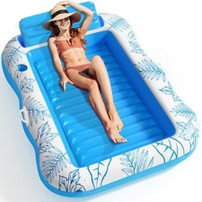 Inflatable Adult Pool Lounger Float, Sun Tanning Floats, Water Lounge, 78" x 51"