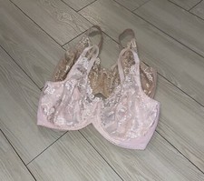 2 Charnos 116501 Rosalind Underwire Semi Sheer Lace Full Cup Bras UK 34F