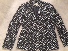 M & S Woman Black & White Pattened Jacket 14 New