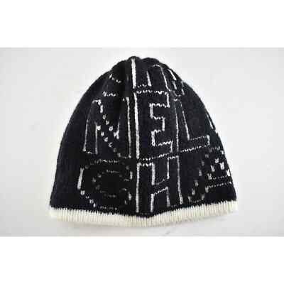 Chanel 21K Black White Letter Cashmere Wool Silk CC Logo Knit