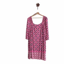 Eliza J Plus Size 24 Pink Smock Shoulder Shift Dress Comfort Relaxed Fit NEW