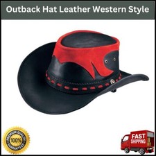 Outback Hat Leather Cowboy Western Mens Handcraft Australian Style Biker