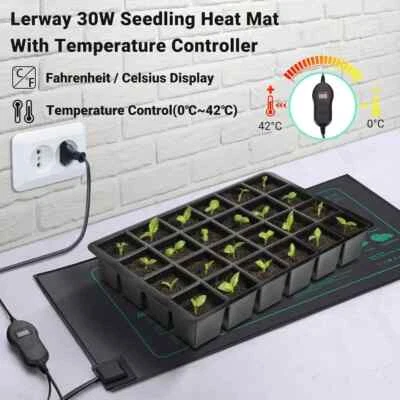 LERWAY Piantina tappetino riscaldante termostato controllo temperatura serra piante birra DE