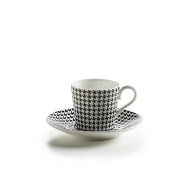Maxwell & Williams ART DECO Espressotasse Hahnentritt mit Untere, Bone China ...