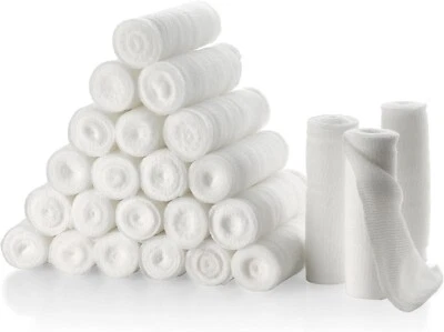 CALIFORNIA BASICS Gauze Bandage Rolls 4"×4 Yards Per Roll of Sterile Medical Grade Bandage 24Pcs
