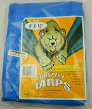Grizzly Tarps 9' x 12', Woven Laminated Polyethylene Waterproof Grommets